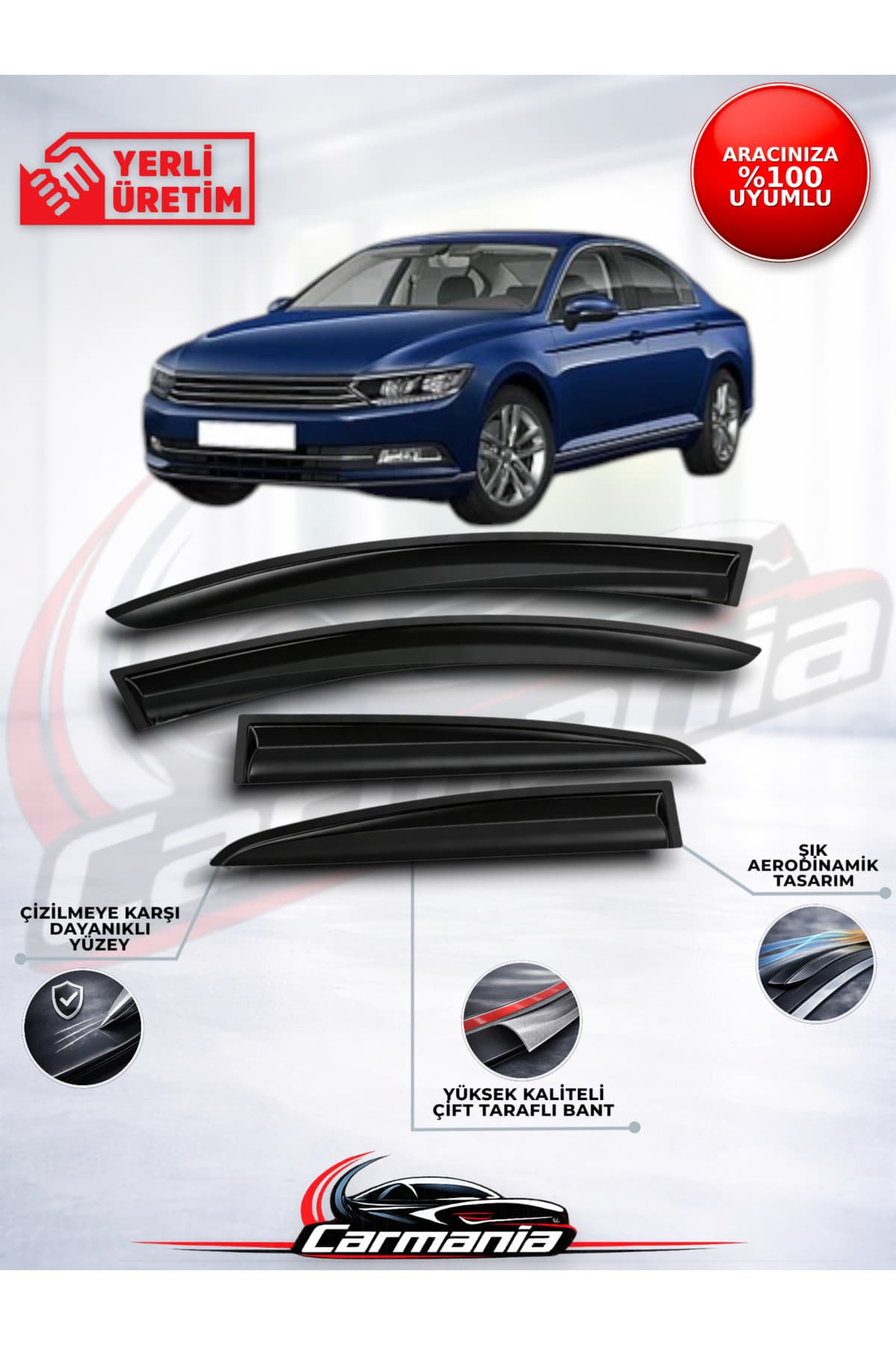 CarMania Volkswagen Passat B6 Cam Rüzgarlığı 4'lü Set