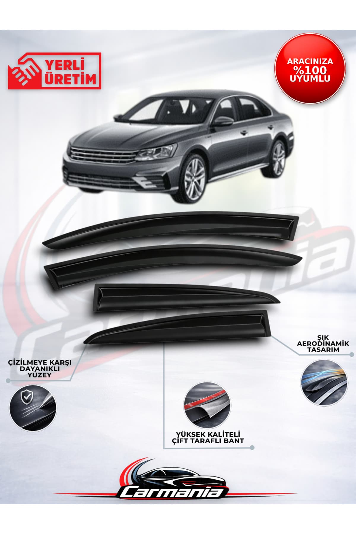CarMania Volkswagen Passat B8 Cam Rüzgarlığı 4'lü Set