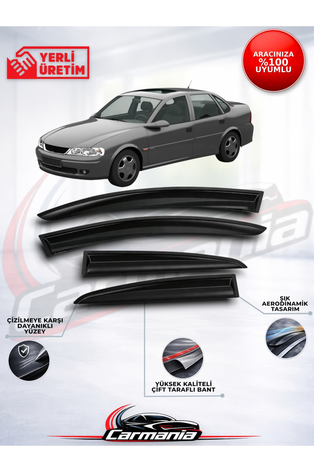 CarMania Opel Vectra B ( 1995 - 2002 ) Cam Rüzgarlığı 4'lü Set