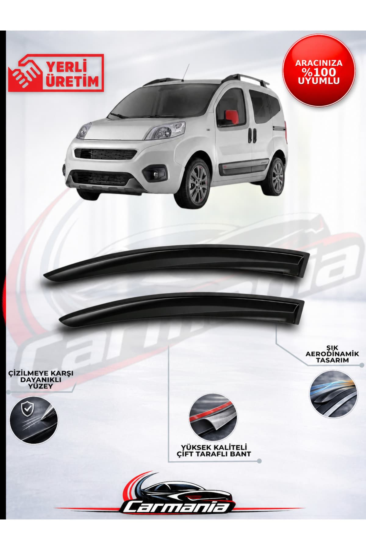 CarMania Fiat Fiorino Cam Rüzgarlığı 2'li