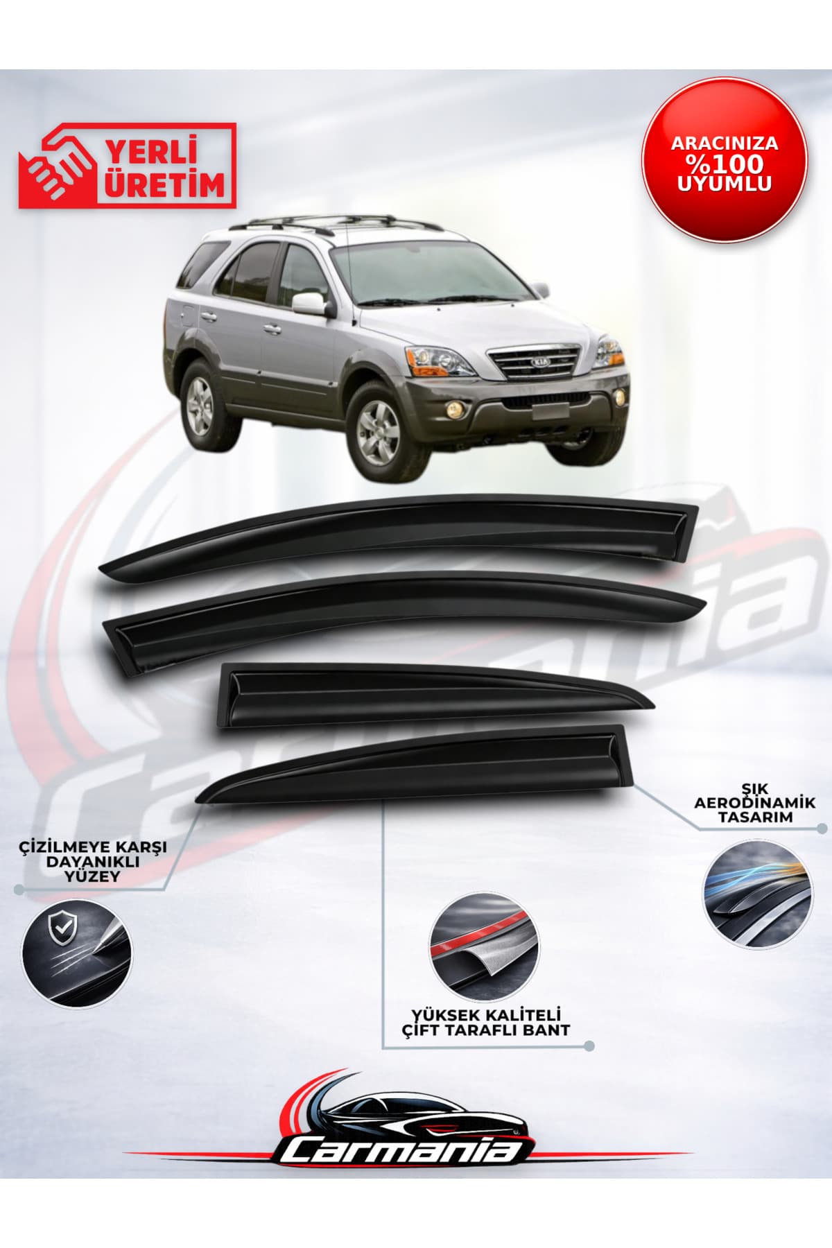 CarMania Kia Sorento 2002-2009 Cam Rüzgarlığı 4'lü Set