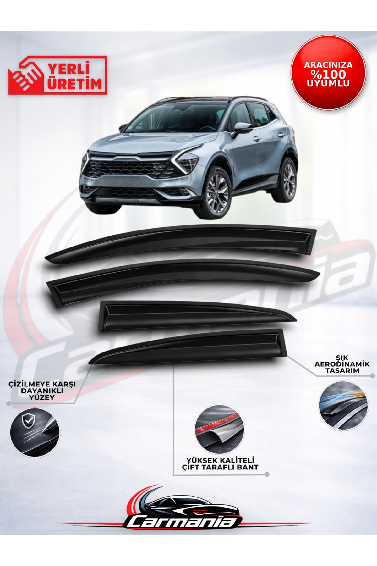 CarMania Kia Sportage 2020 Sonrası Cam Rüzgarlığı 4'lü Set