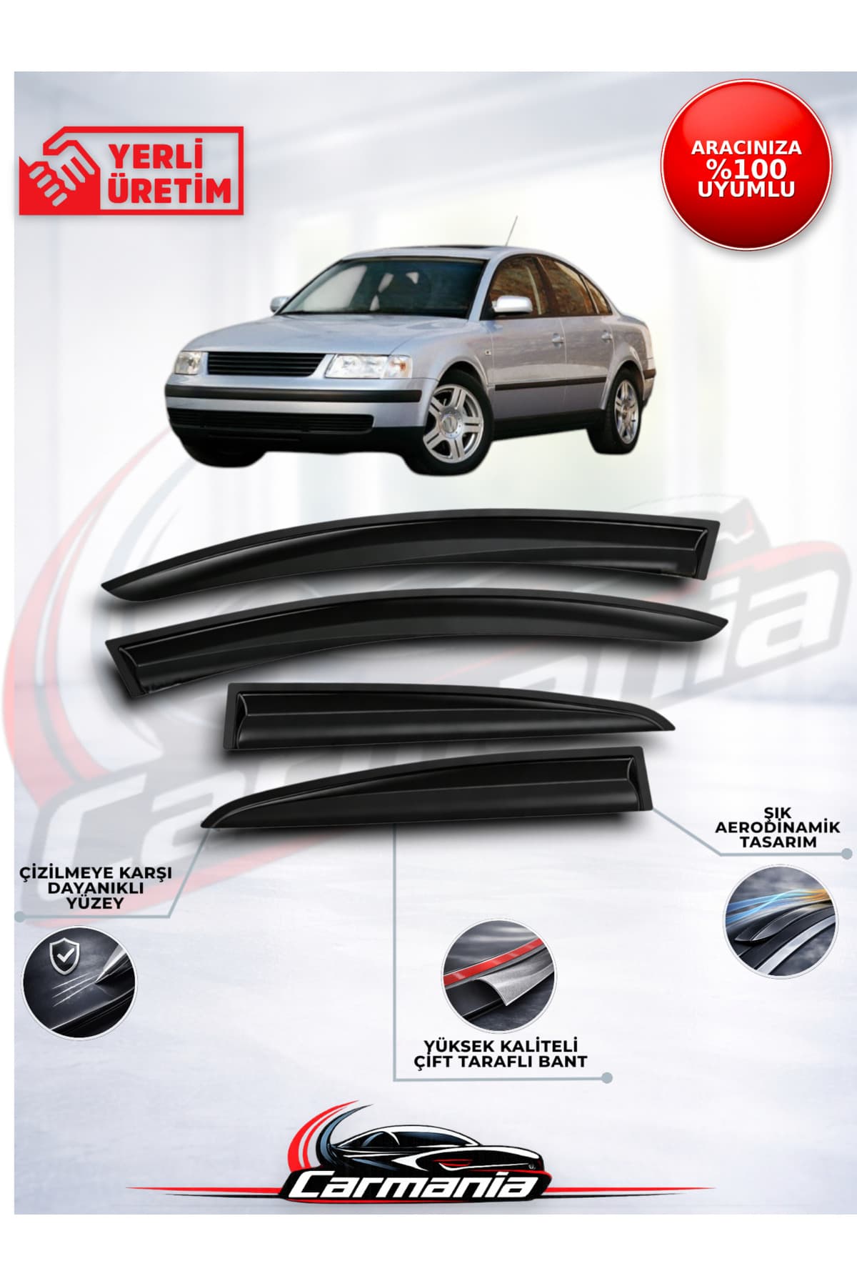 CarMania Volkswagen Passat 1996-2000 Cam Rüzgarlığı 4'lü Set