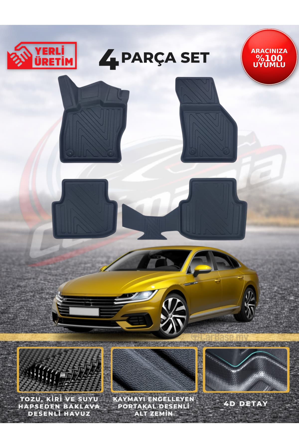 Wolkswagen Arteon Premium 4D Havuzlu Paspas ( 2017 ve Sonrası)