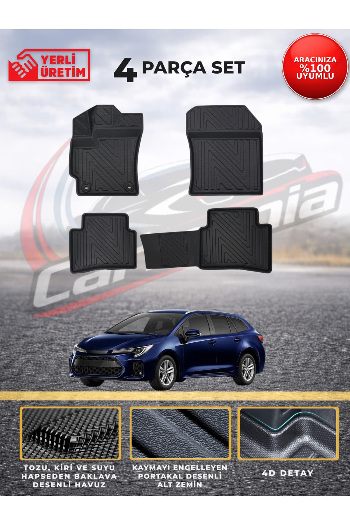 CarMania Suzuki Swace 4D Premium Havuzlu Paspas 2020 ve Sonrası Uyumlu
