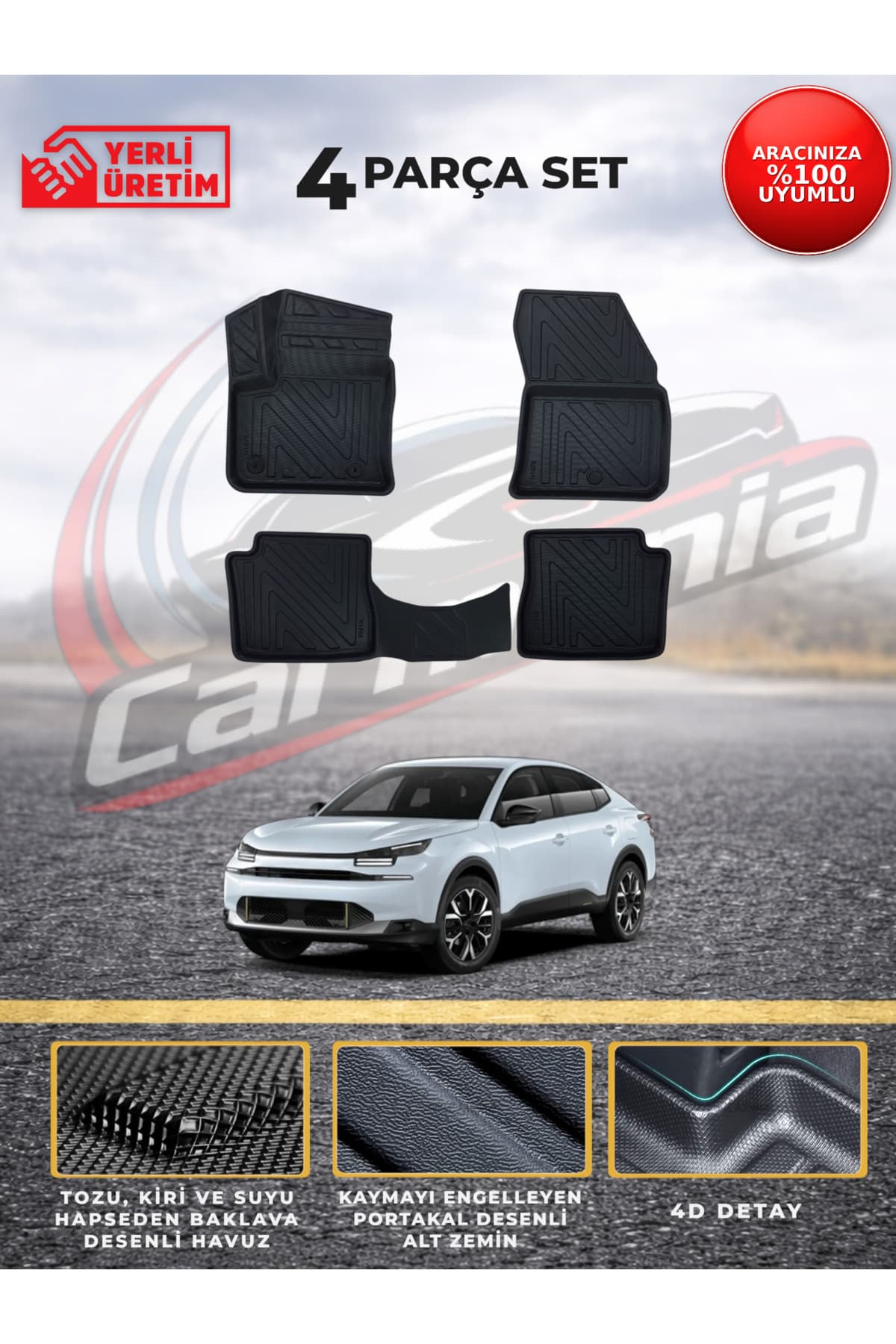 CarMania CITROEN C4X ELEKTRİKLİ 2023 VE SONRASI 4D PREMİUM HAVUZLU PASPAS