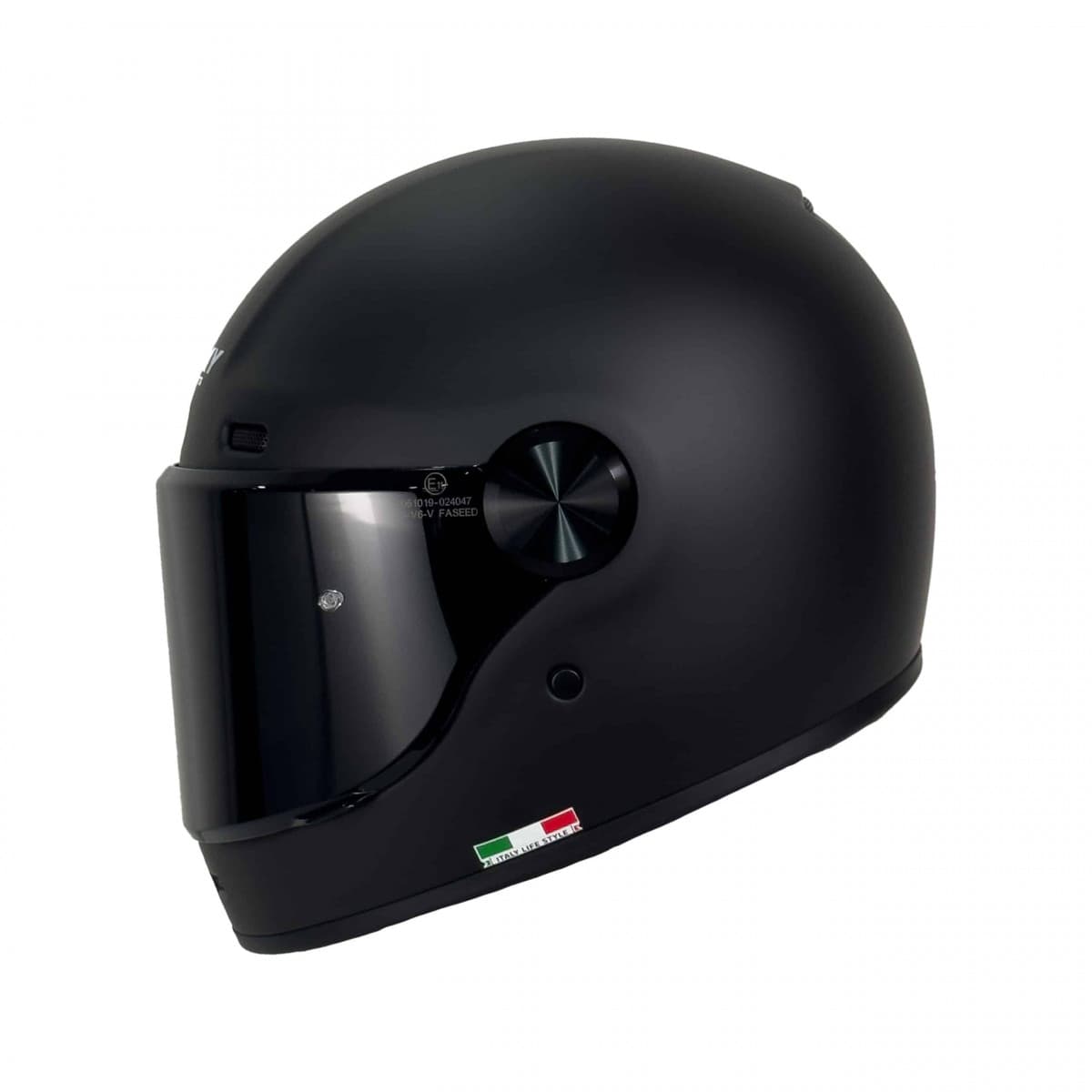 Sway Sw V6 Kapalı Kask Mat Siyah Retro