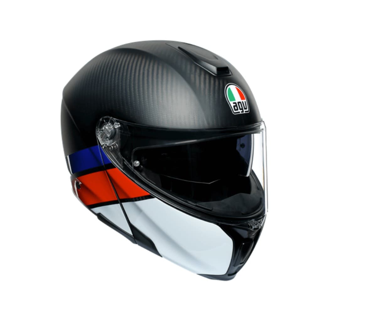 Agv Sportmodular Multi PLK Layer Carbon Kırmızı Mavi Çene Açılır Kask