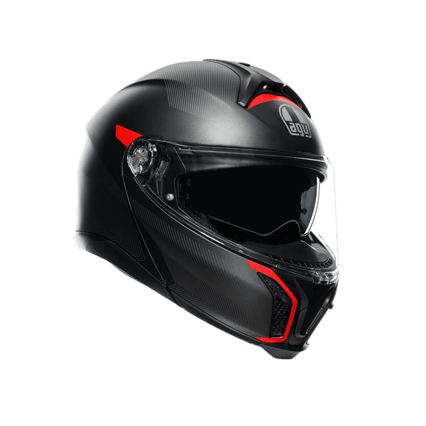 Agv Tourmodular Frequency Matt Gun Metal Red Çene Açılır Kask