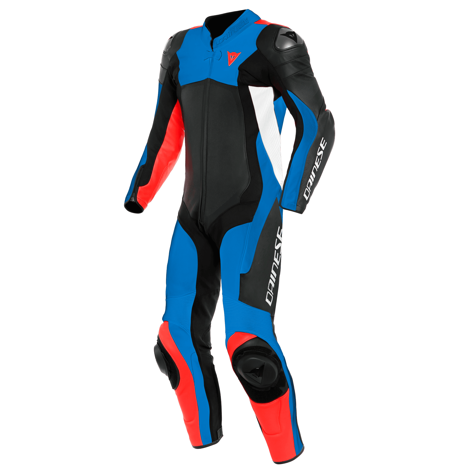 Dainese Dainese Assen Perf Suit Blk Light Blue Fluo Red Deri Tulum