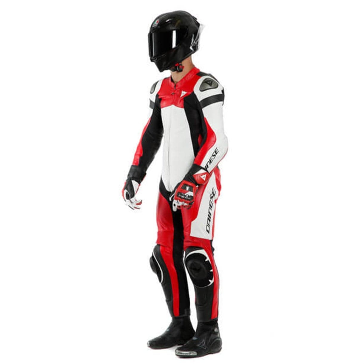 Dainese Dainese Assen 2 White Lava Red Black Tek Parça Delikli Deri Tulum