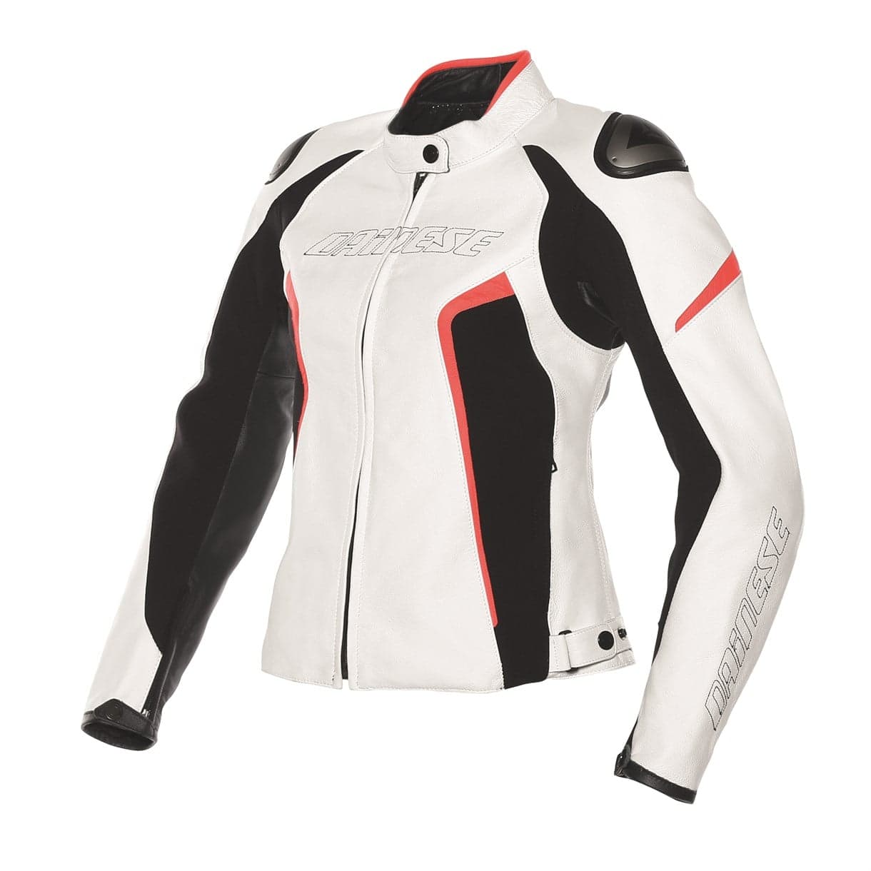 Dainese Dainese G.Racing D1 Pelle White Black Fluo Red Kadın Deri Mont