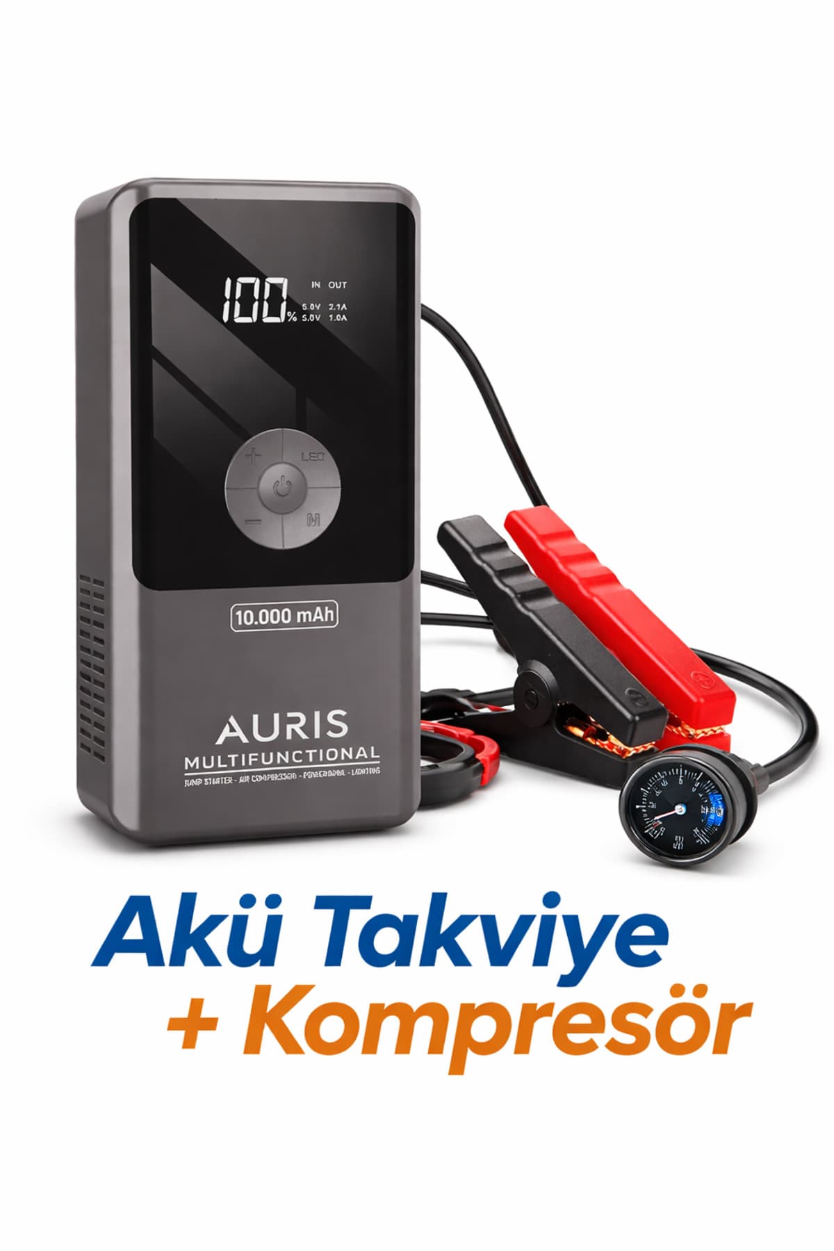 SLTECH ARS-K3 10000 mAh Akü Takviye Cihazı Hava Kompresörü Powerbank 12V Araç Jump Starter EL Feneri