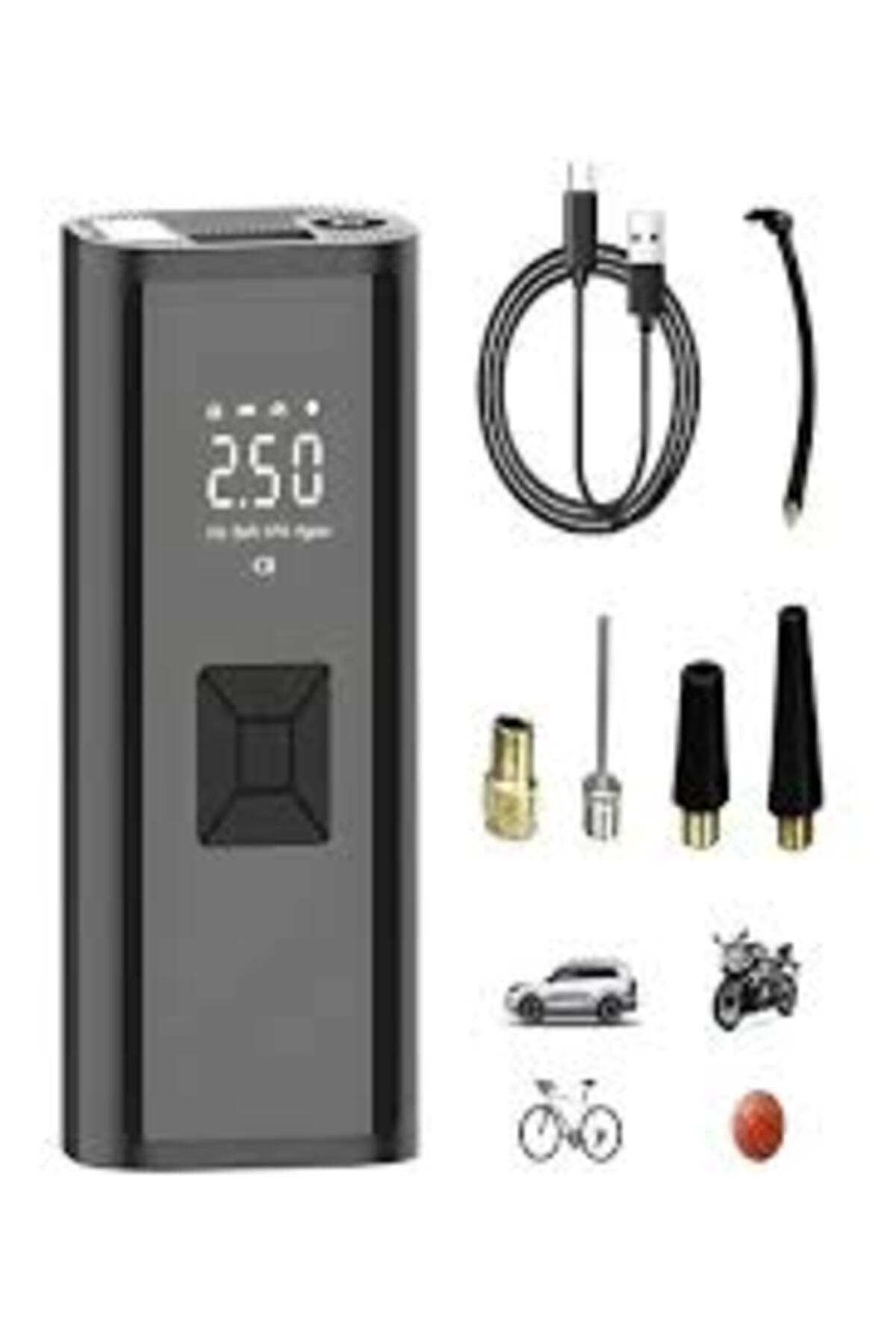 Munico Dijital Ekranlı Şarjlı Araç Hava Kompresörü 150 PSI Powerbank Fonksiyonlu Taşınabilir Dijital Lastik