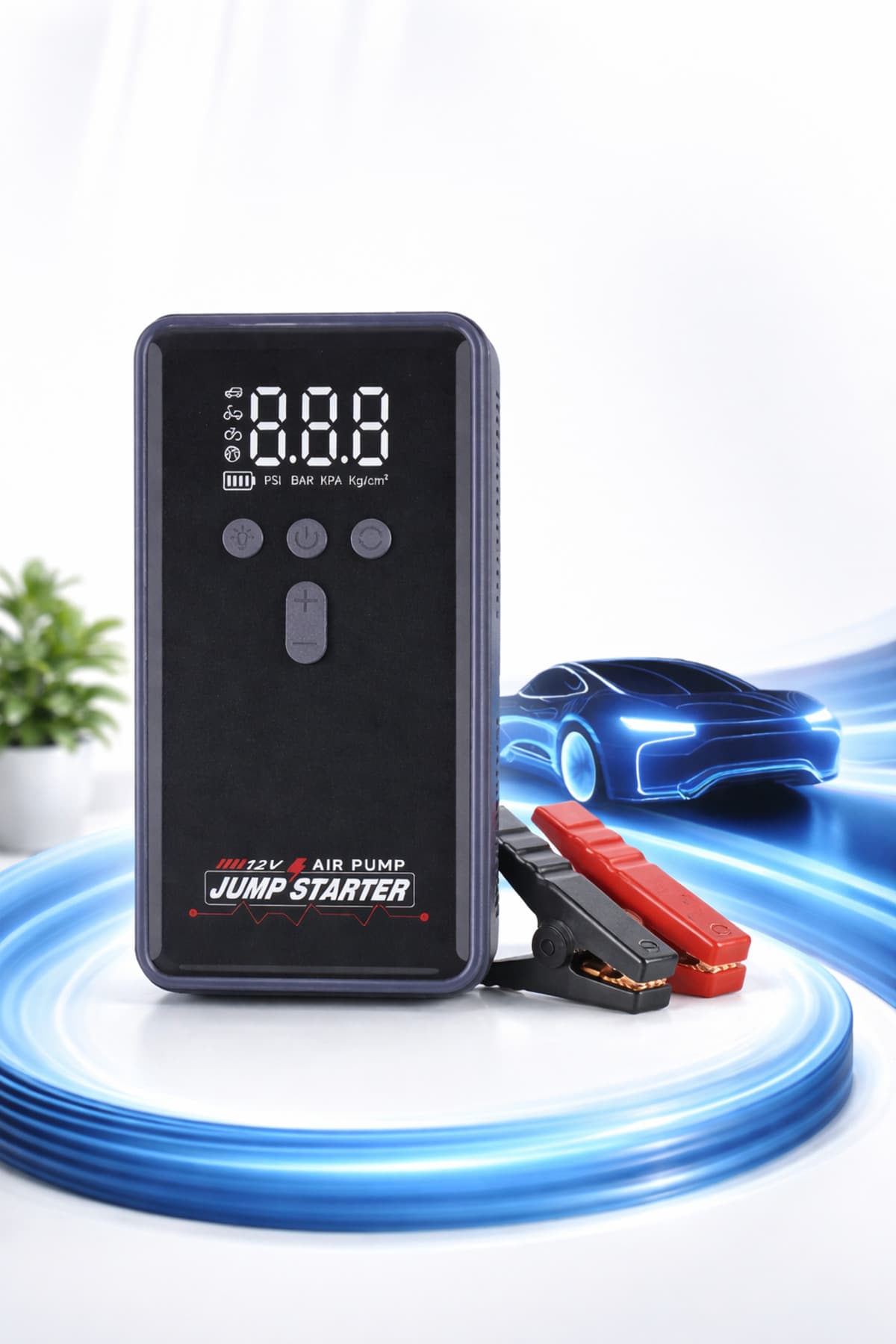 WaltMann 16000 mAh Araç Akü Takviye Cihazı Hava Kompresörü Powerbank Dijital Göstergeli Jump Starter WM-16