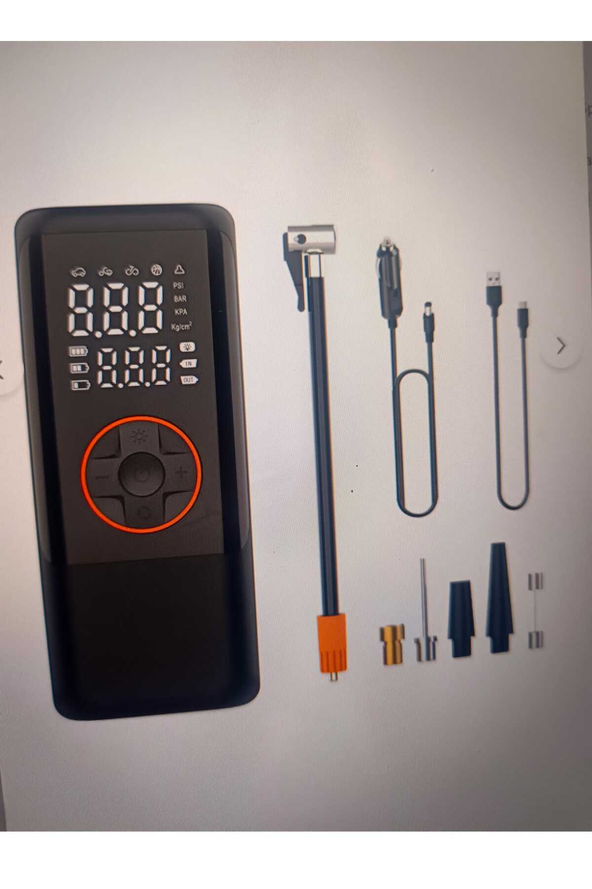 ZESTGLOBAL 4500 MaH Şarjlı Taşınabilir Araba Lastik Hava Top Şişirme Pompası Led Işıklı Dijital Hava Kompresörü