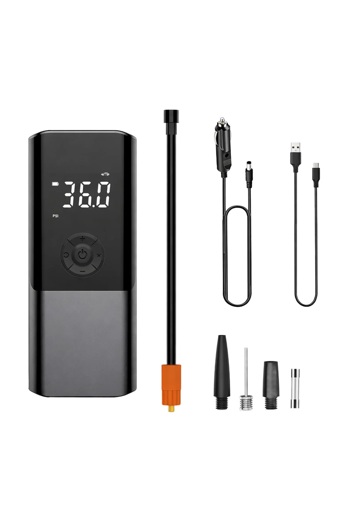 KATJMER CZK-3690 Taşınabilir Kablosuz Hava Pompası | Dijital LCD Ekran | Otomatik Durdurma | Şarjlı Mini Kompresör | Bisiklet, Araç ve Top Pompası
