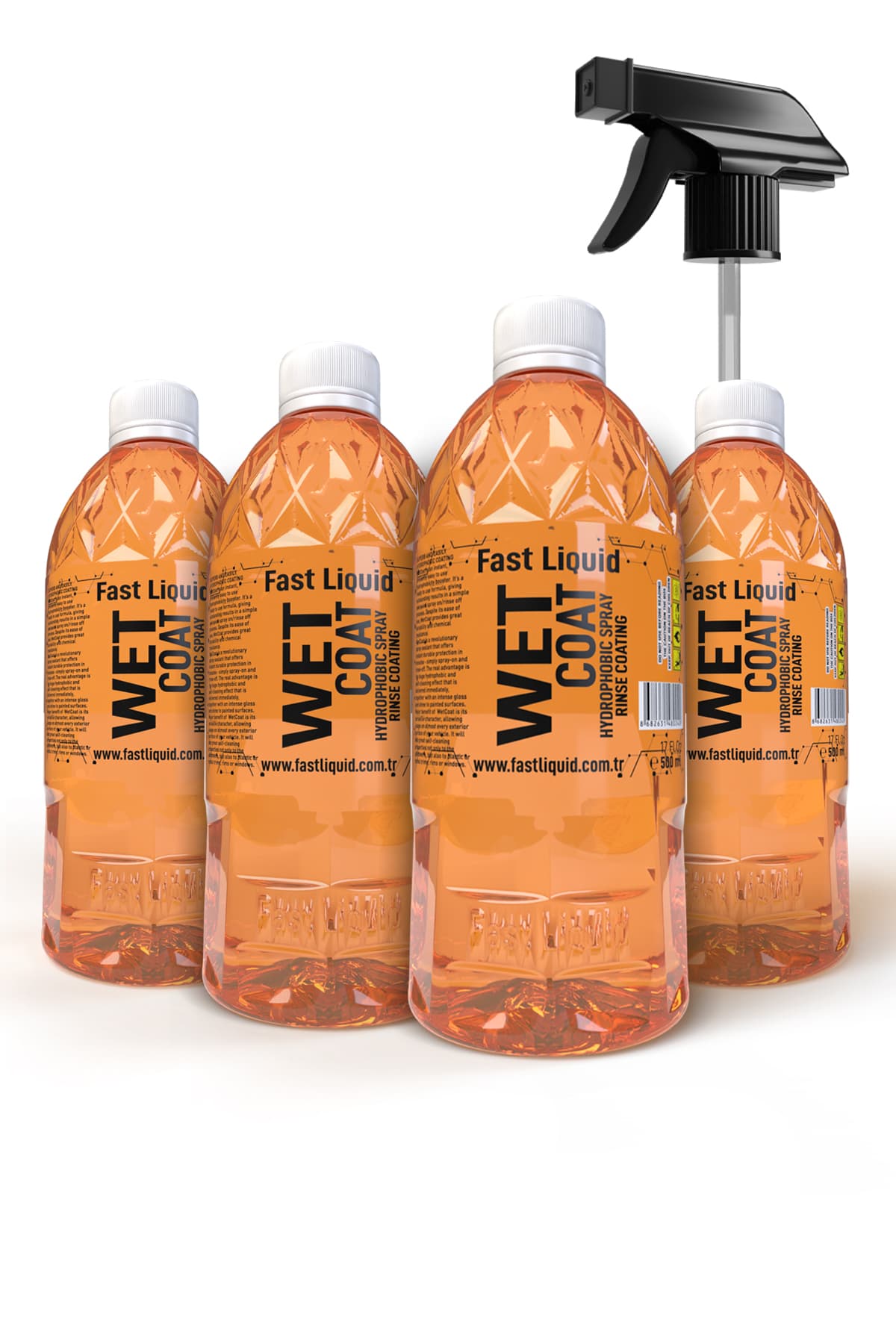 Fast Liquid Wet Coat 500ml - Seramik Katkılı Islak Cila & Hızlı Cila Nano Boya Koruma 4 Adet