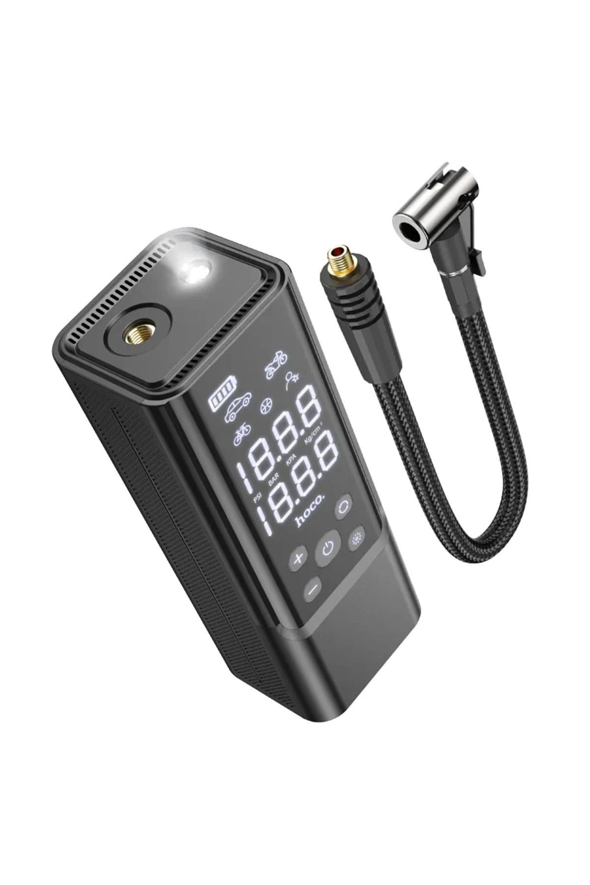 Fogy 5000mah Çok Fonksiyonlu Dijital Taşınabilir Akıllı Araba Şarjlı Kompresör Lastiği Hava Pompası