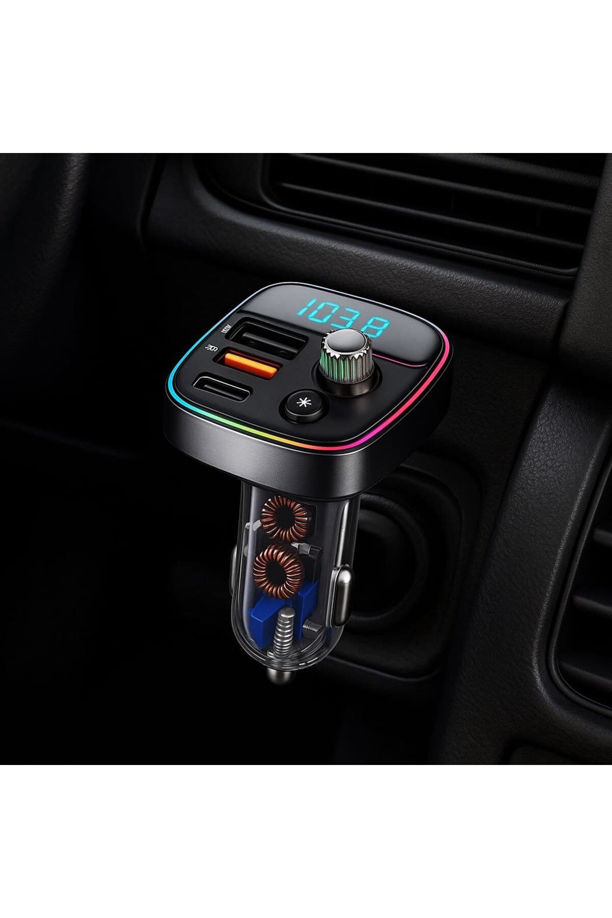 Bluetooth FM Transmitter Araç İçi Hızlı Şarjlı