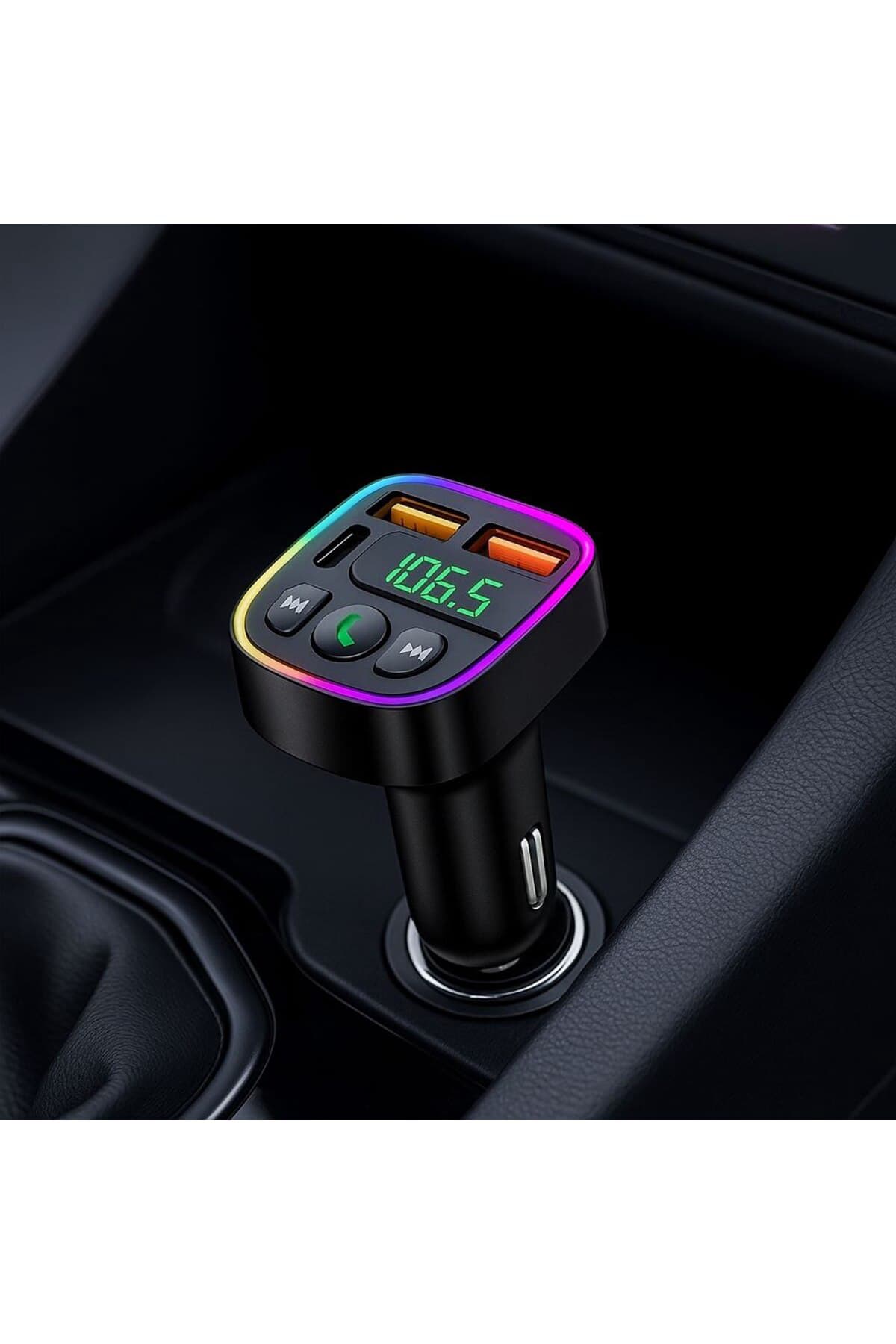 Araç İçi Bluetooth FM Transmitter & Çift USB Hızlı Şarj Cihazı