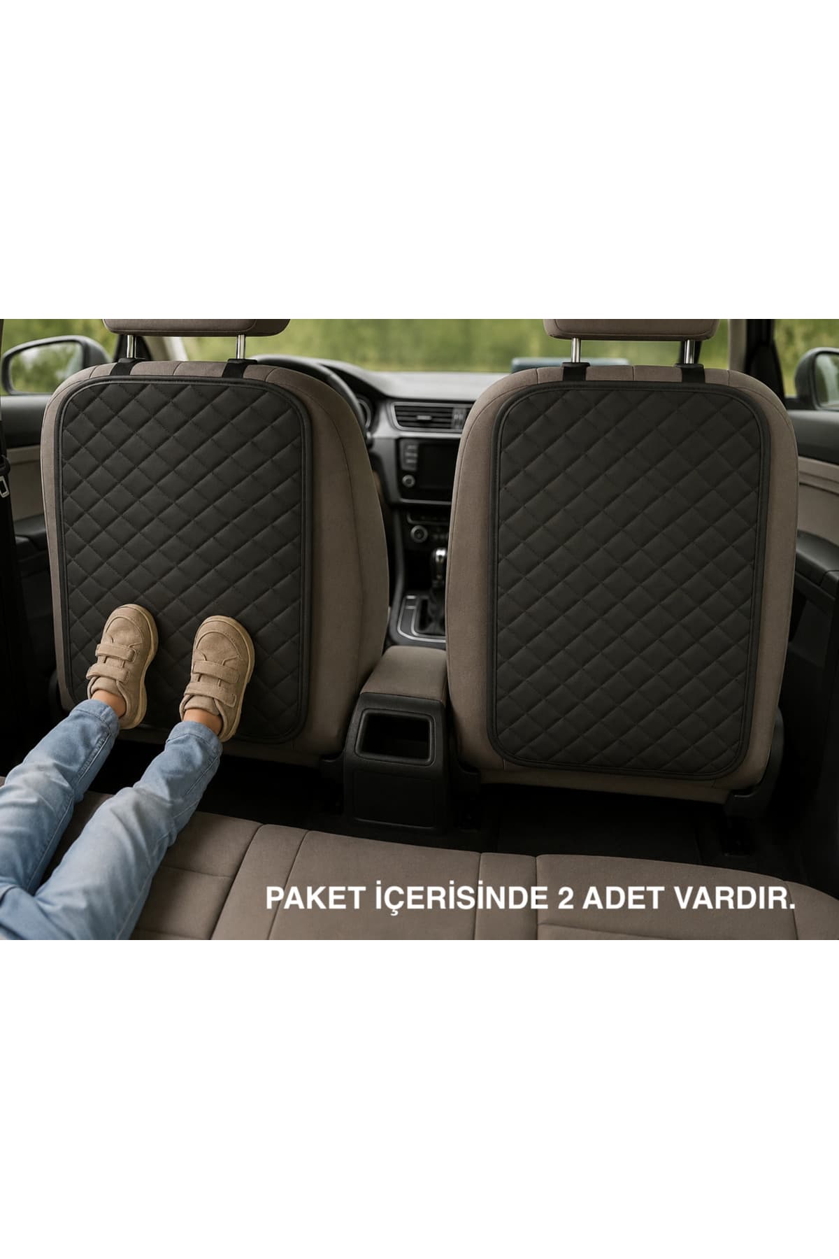 Oto Koltuk Arkası Koruma Kılıfı Kapitone Deri KIRMIZI