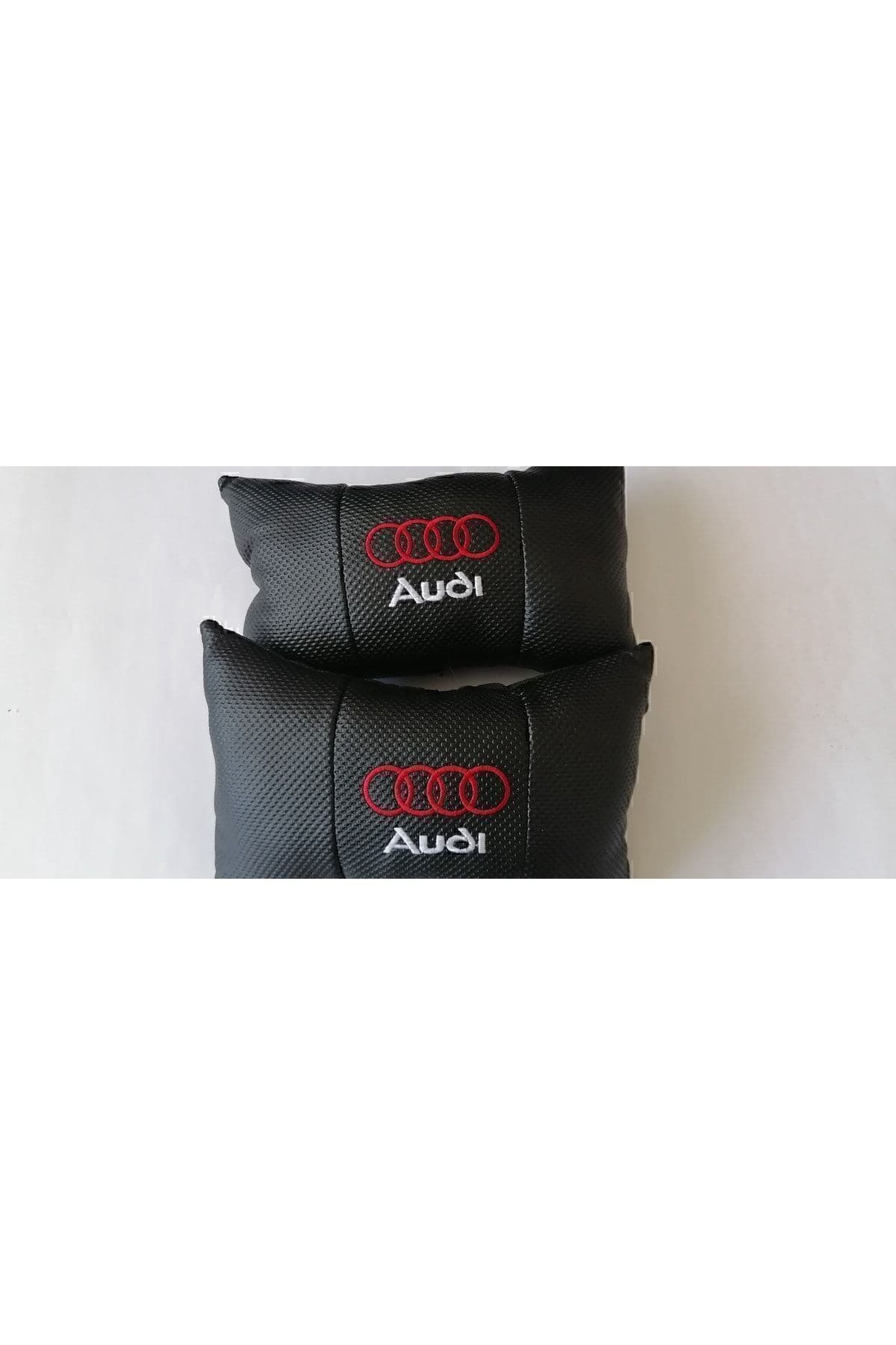 Audi Logo A5 A6 A7 A8 Model Oto Araba Ofis Bel Destek Koltuk Boyun Yastığı Vinil Deri Nakış Işlemeli