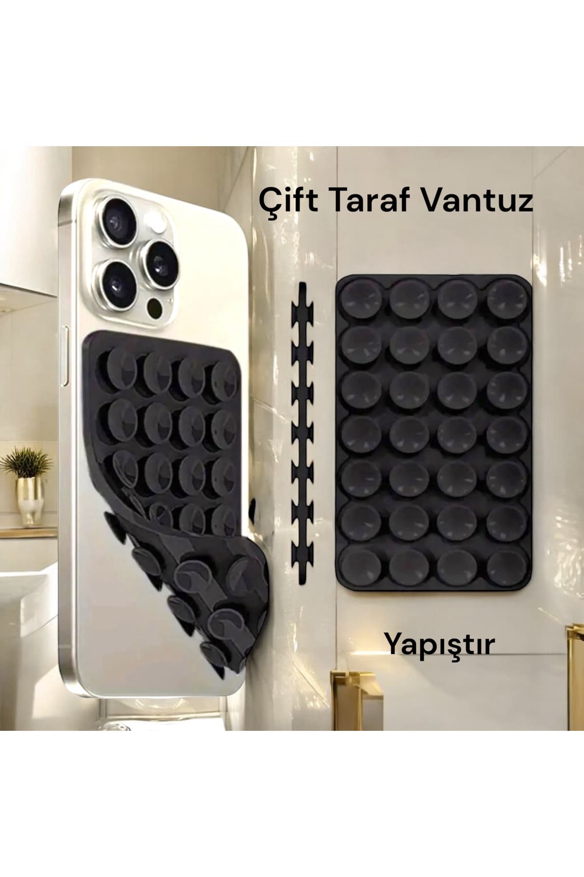 Slikon Çift Taraflı Vantuz Telefon Tutucu Vakum,Cama Yapışan Çift Taraflı