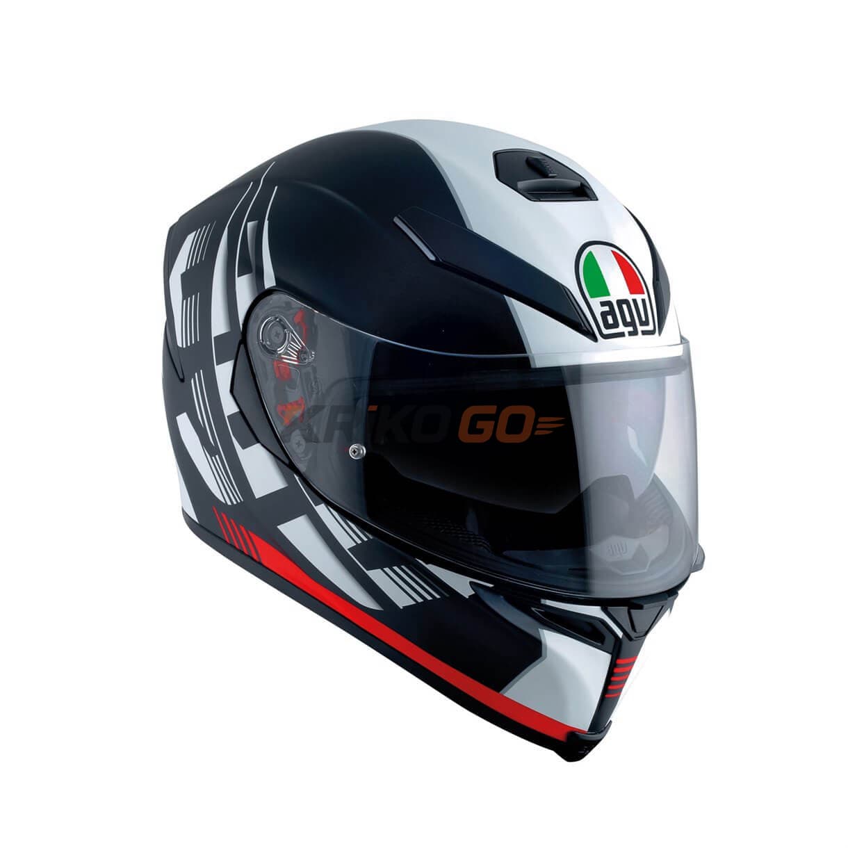 Agv K5 S Multi Plk Darkstorm Matt Siyah Kırmızı Kapalı Kask