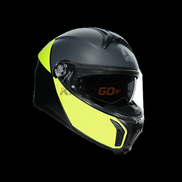 Agv Tourmodular Multi Balanca Matt Black Yellow Çene Açılır Kask