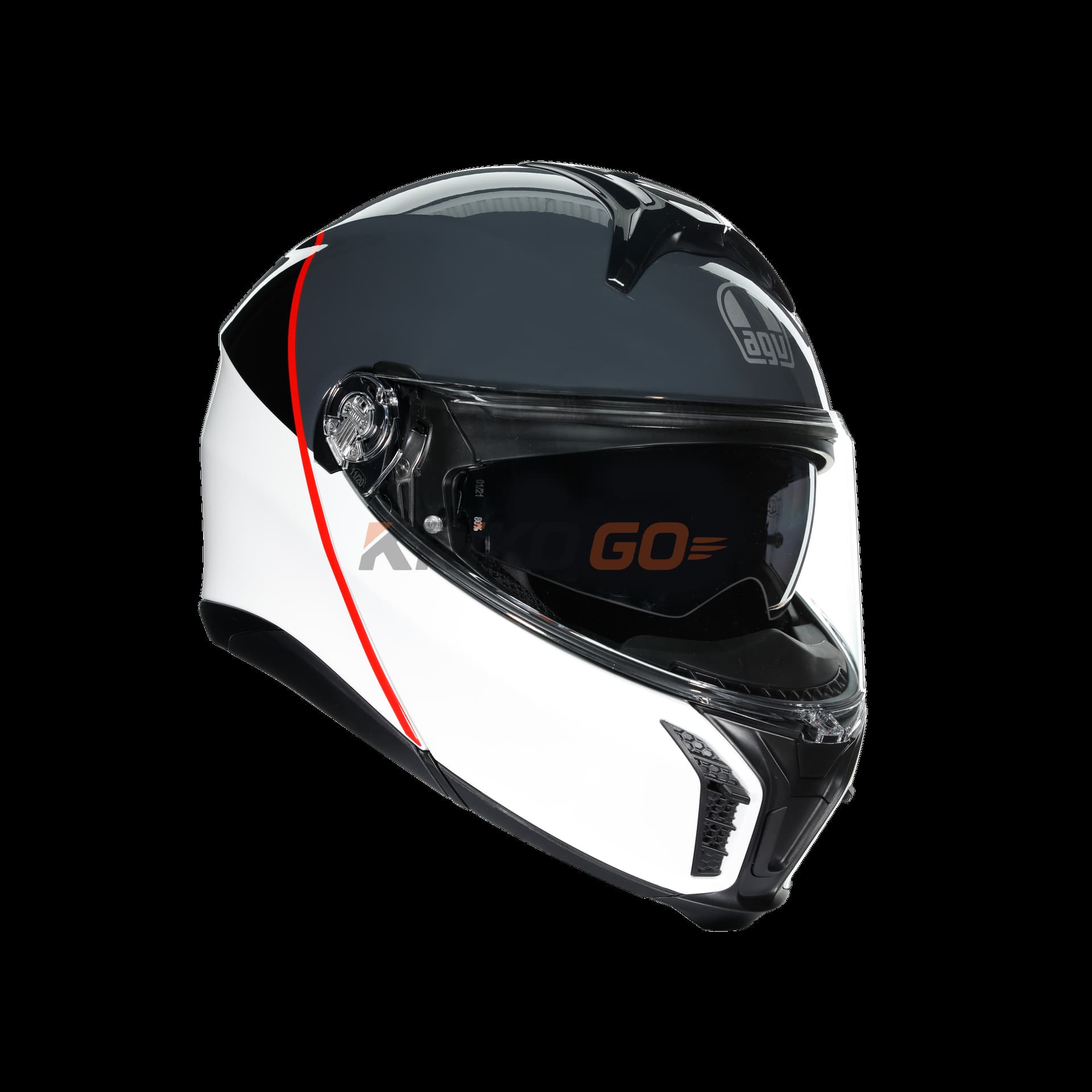 Agv Tourmodular Mlt Balance White Grey Red Çene Açılır Kask