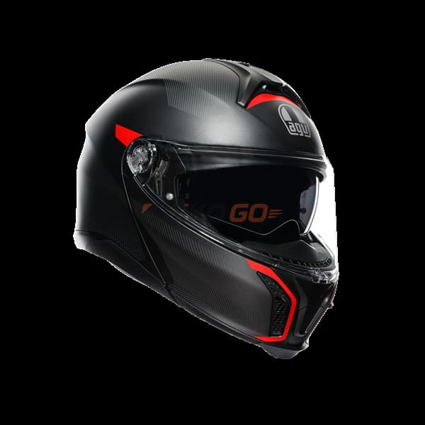 Agv Tourmodular Frequency Matt Gun Metal Red Çene Açılır Kask