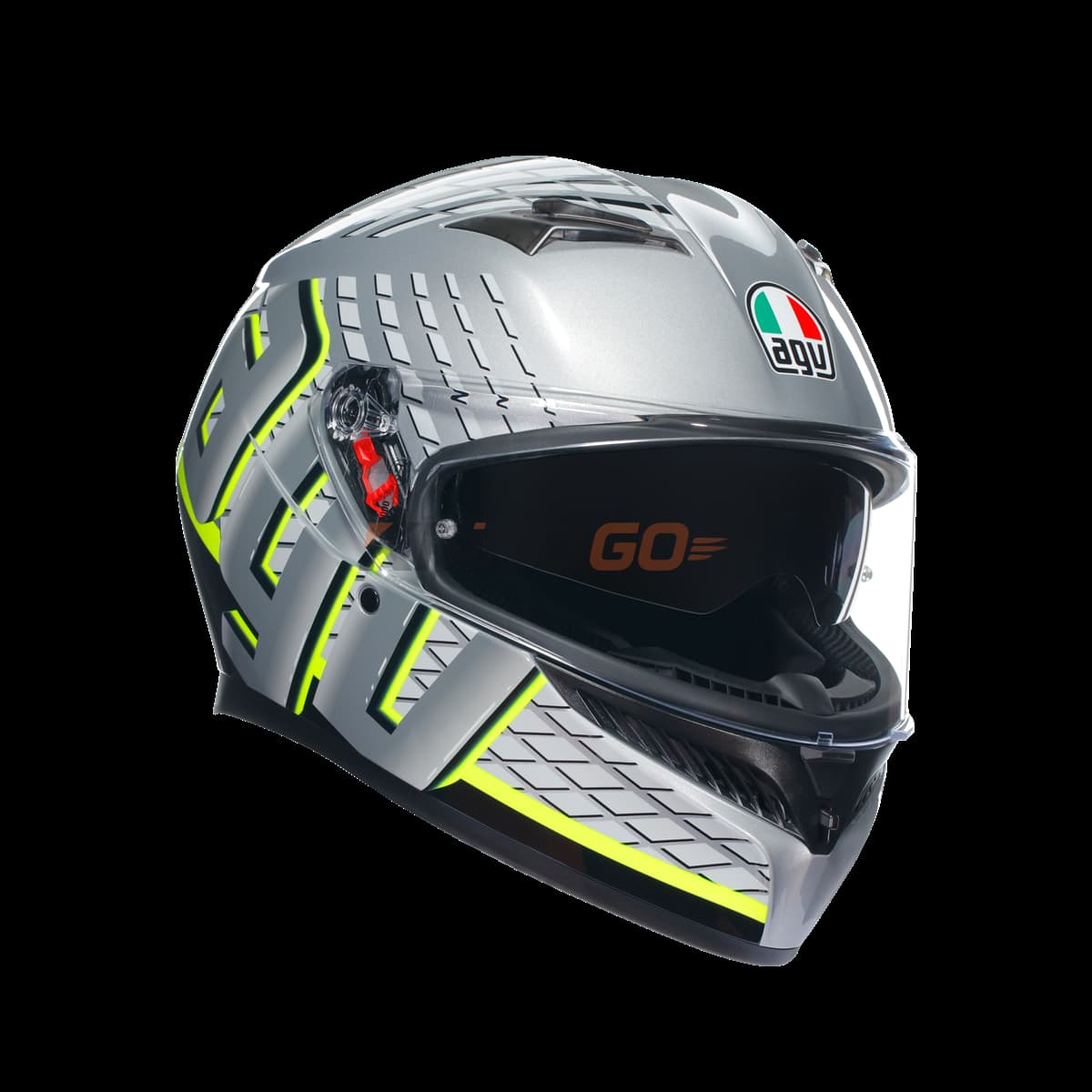 Agv K3 Fortify Grey Blk Yellow Fluo Kapalı Kask