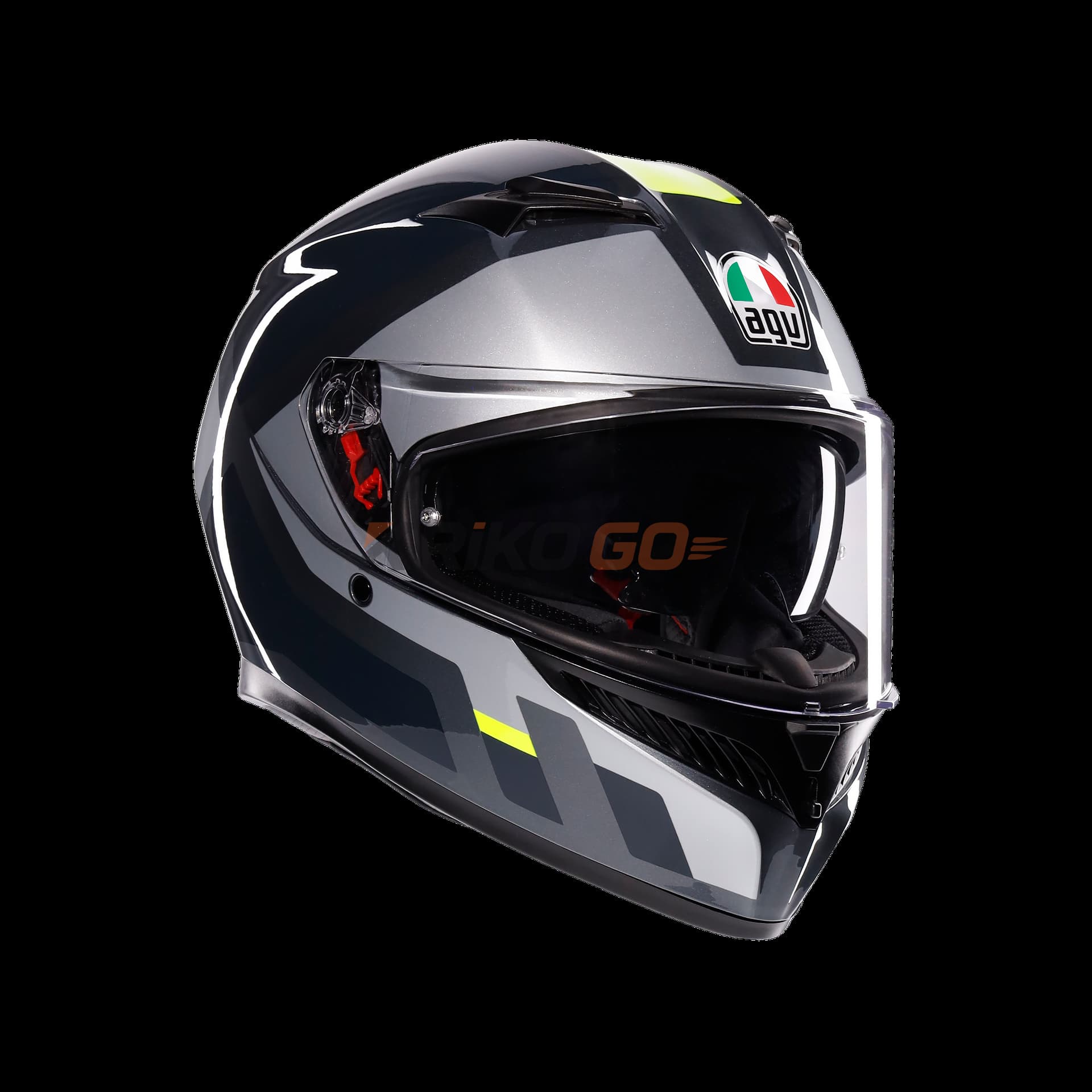 Agv K3 Mplk Shade Grey Yellow Fluo Kapalı Kask