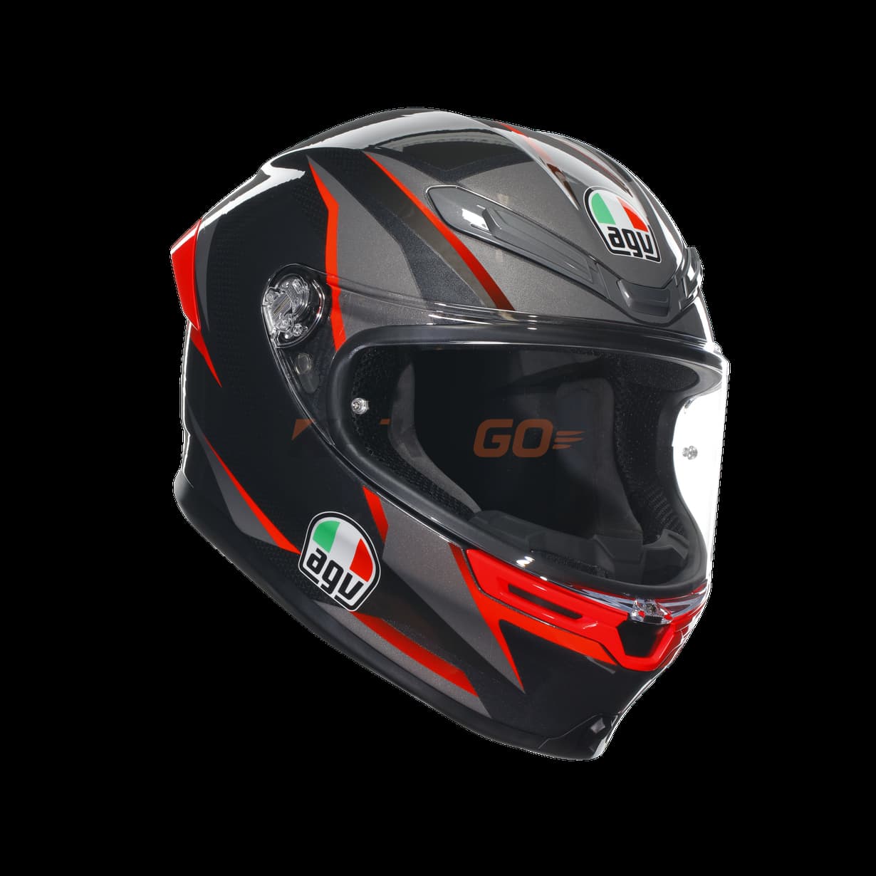 Agv K6S Mplk Slashcut Blk Grey Red Kapalı Kask