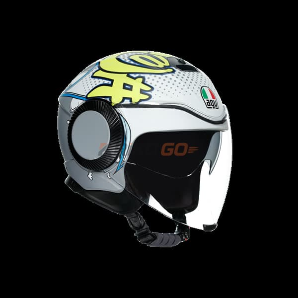 Agv Orbyt Multi Vibes Matt Grey Yellow Açık Kask