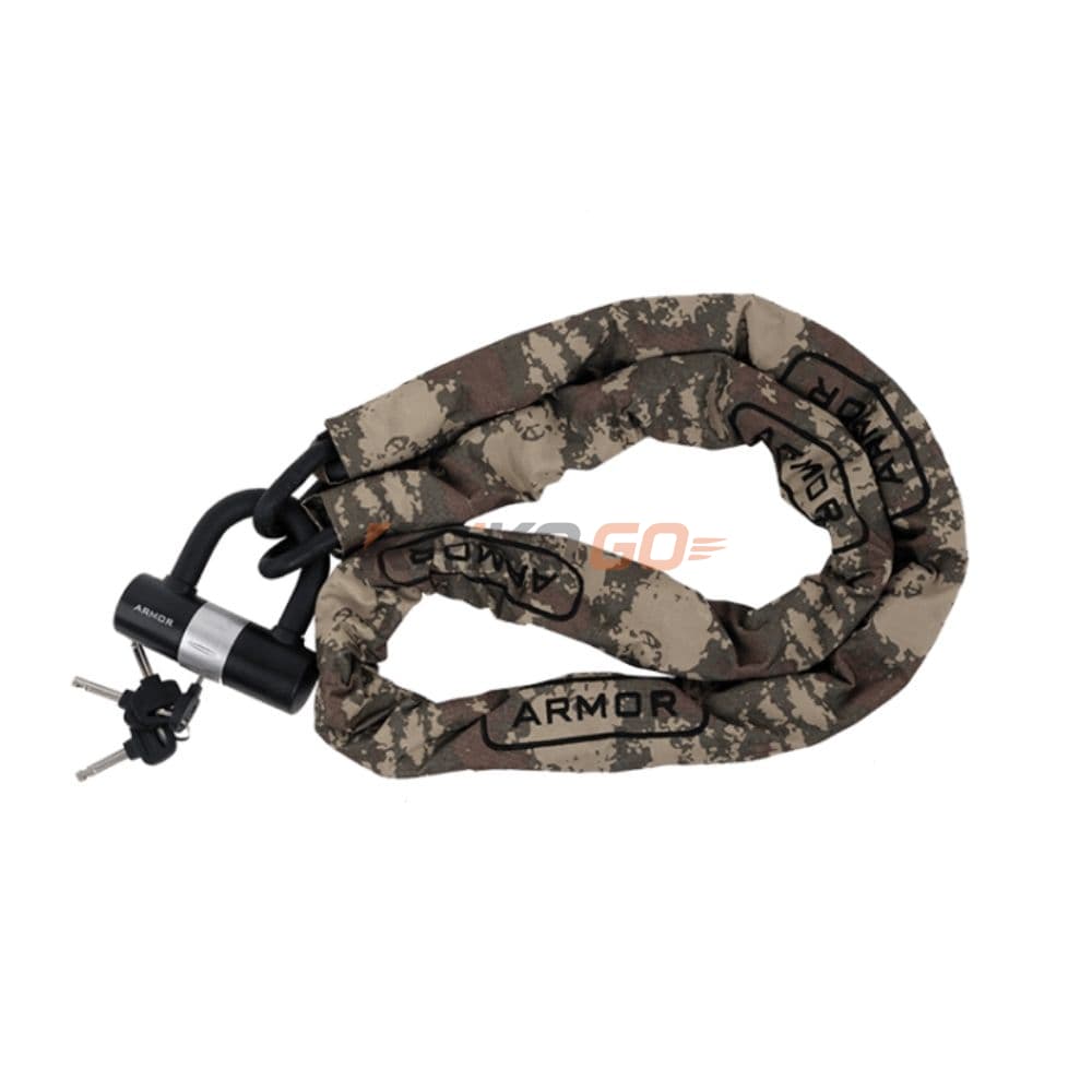 Armor Military Serisi Dövme Çelik Zincir Kilit (14mm*1.8mt) + U Bar Kilit