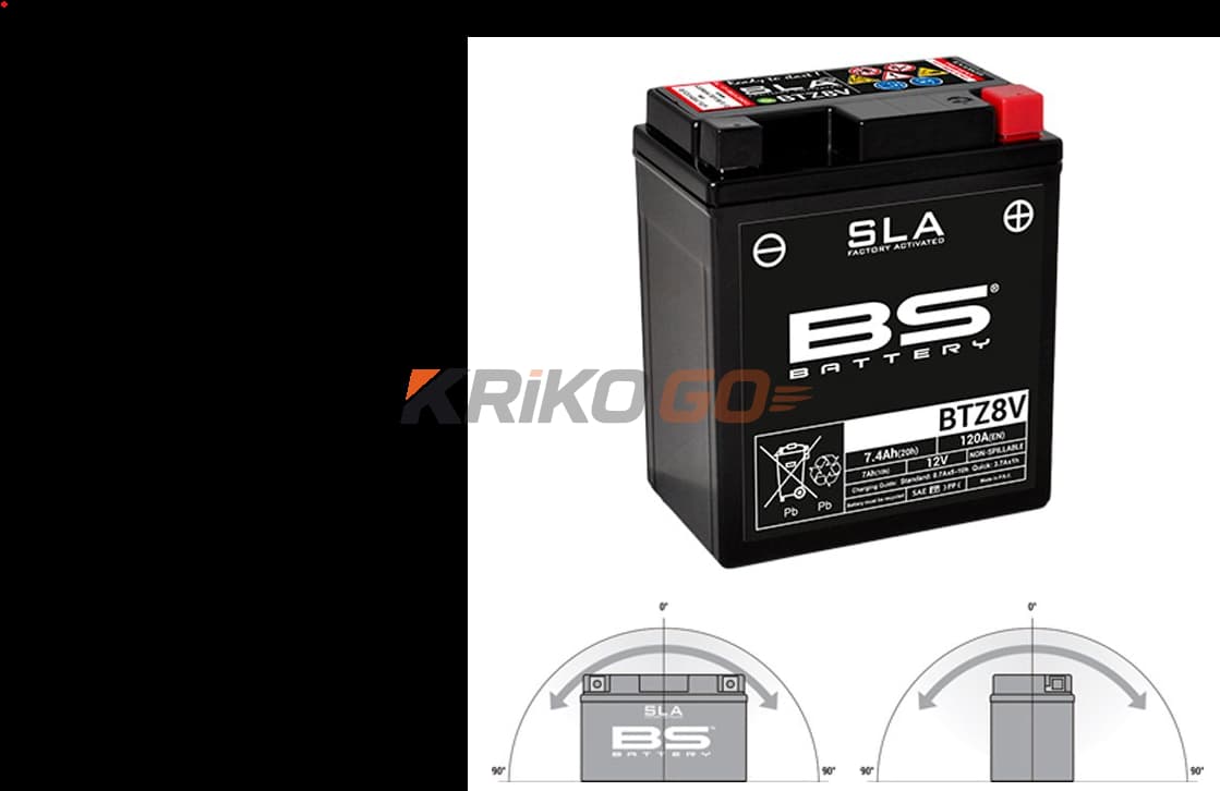 BS BTZ8V SLA Motosiklet Aküsü