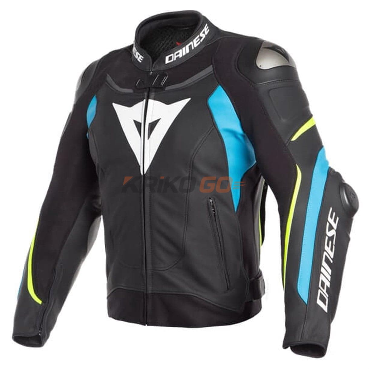 Dainese Super Speed 3 Siyah Mavi Sarı Deri Motosiklet Montu