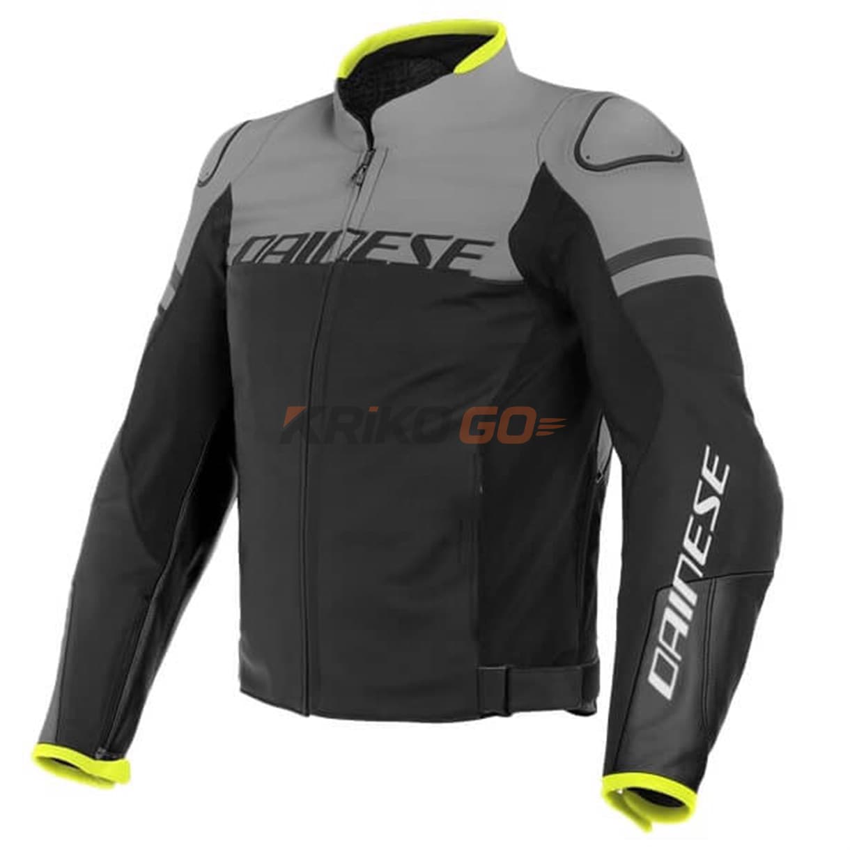 Dainese Agile Mat Siyah/Sarı Deri Mont