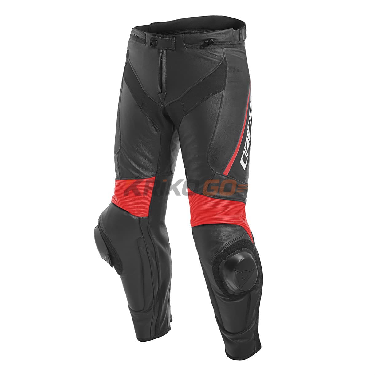 Dainese Delta 3 Black Fluo Red Deri Pantolon
