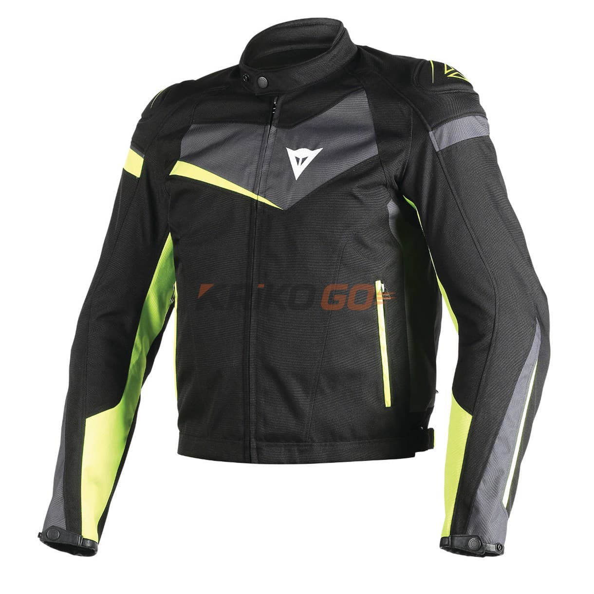Dainese Veloster Black Ebony Fluo Yellow Tekstil Mont