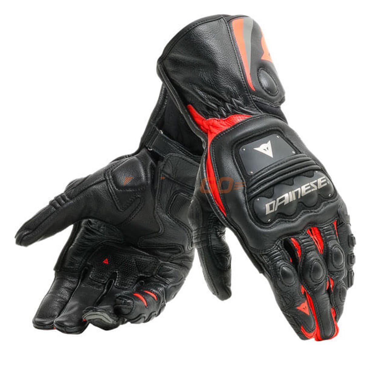 Dainese Steel-Pro Black Fluo Red Deri Eldiven