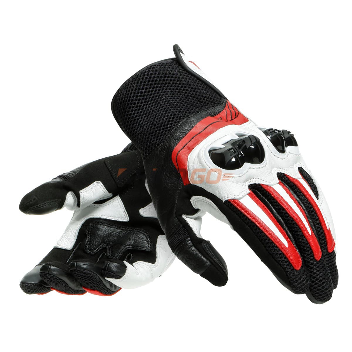 Dainese Mig 3 Black White Lava Red Unisex Deri Eldiven
