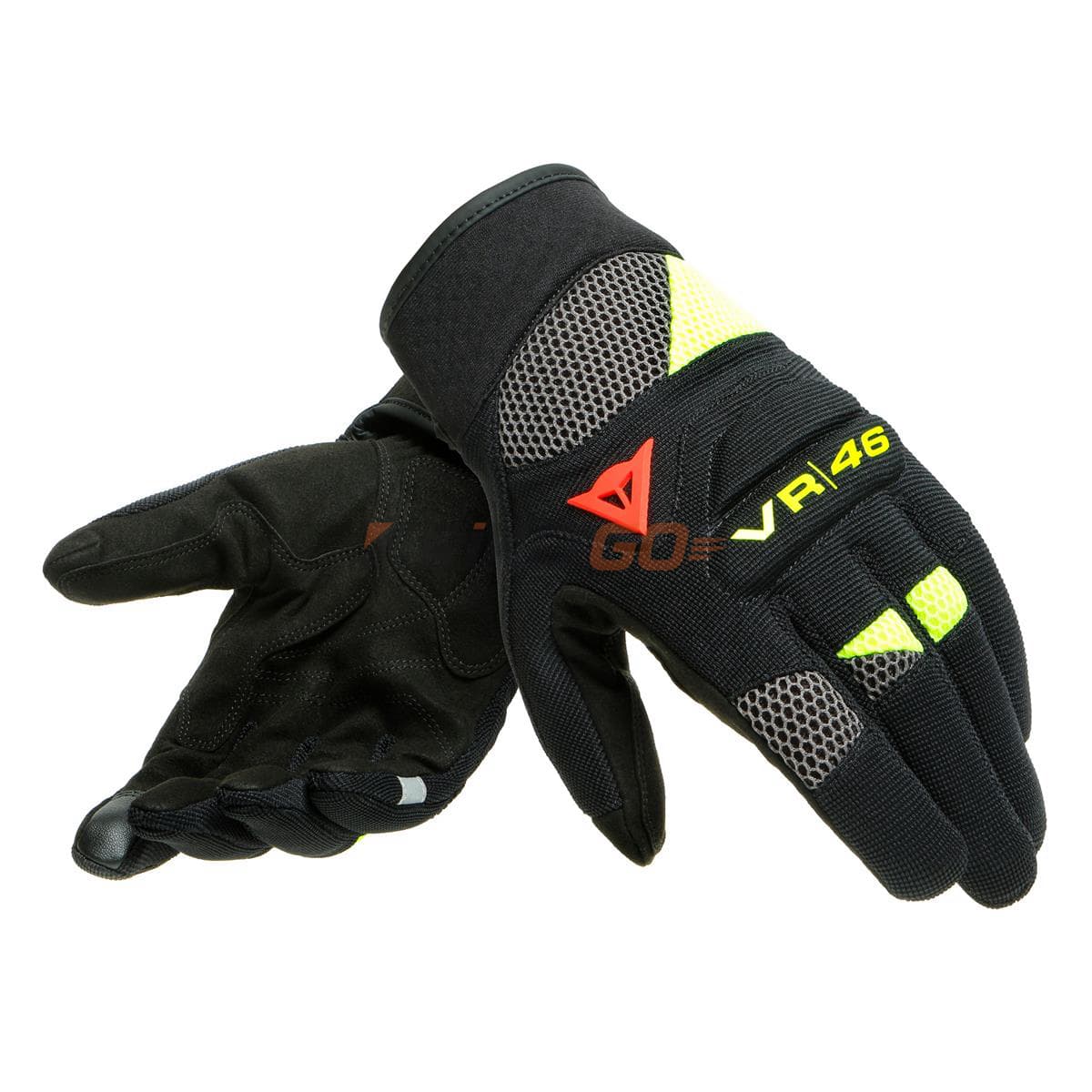 Dainese VR46 Black Ant Fluo Yellow Kısa Tekstil Eldiven