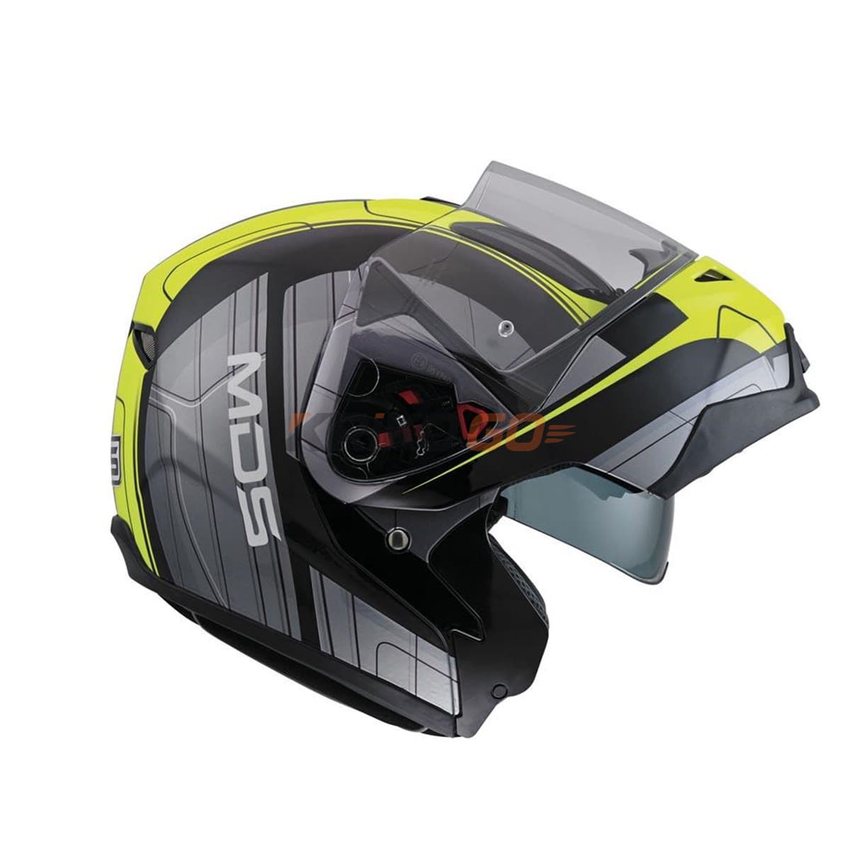 Mds MD200 Goreme Black Yellow Çene Açılır Kask