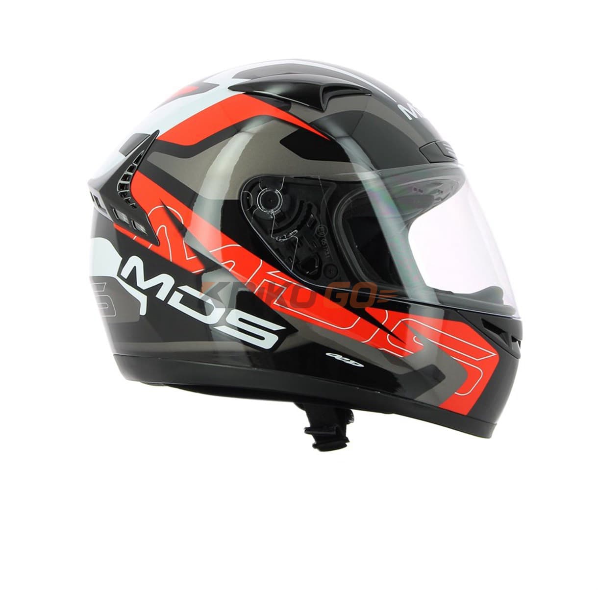 Mds M13 Combat Black White Red Kapalı Kask