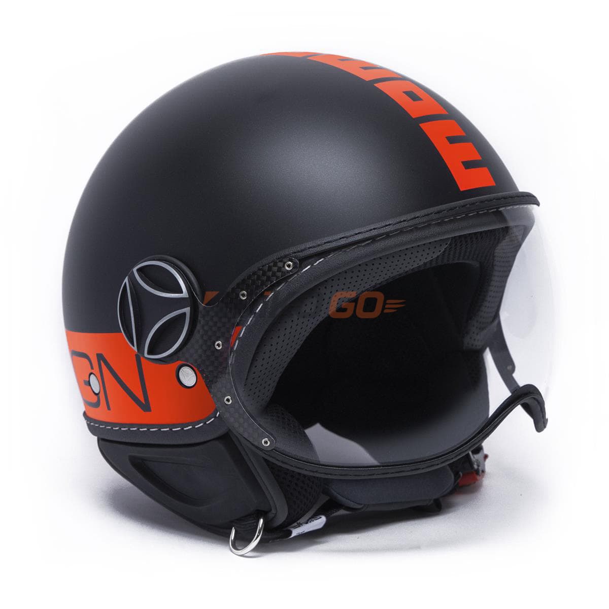 MomoDesign Fgtr Classic Mono Fluo Matt Black Red Açık Kask