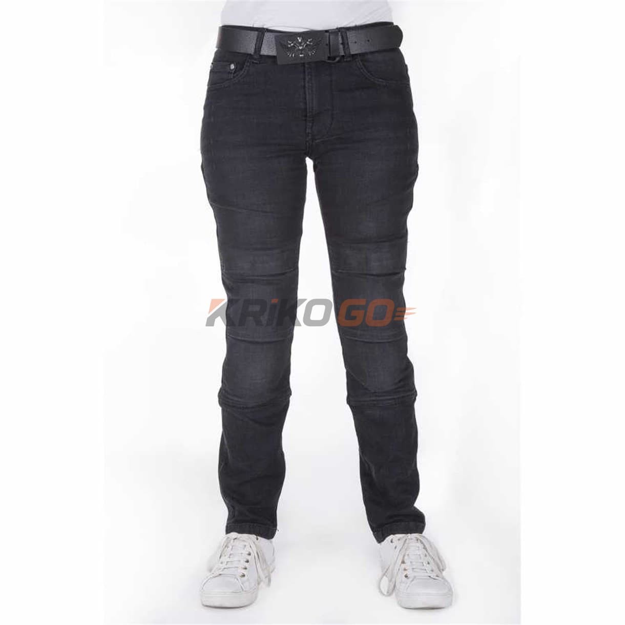 Motobike Jeans 2002 Common Siyah Düz Kadın Aramid Korumalı Motosiklet Kot Pantolon